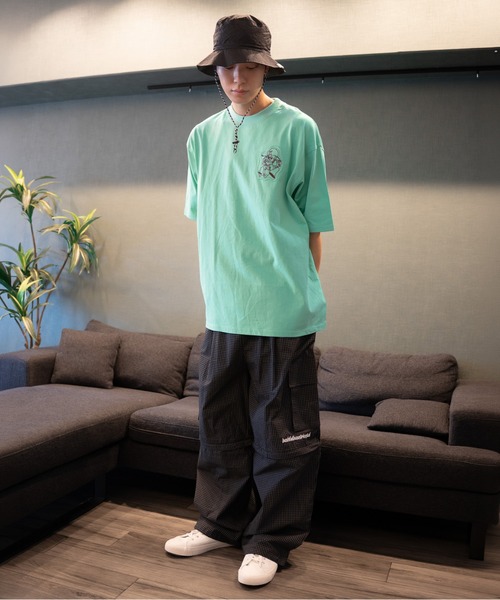 bashful base Oriental(バッシュフルベースオリエンタル)の「【bbO】オーバーサイズバッシュフルくんパッチT(Tシャツ/カットソー・メンズ・ホワイト/ライトグリーン/ブラック・MEDIUM/LARGE)」の11枚目の写真