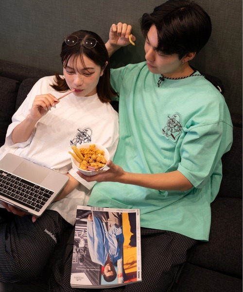 bashful base Oriental(バッシュフルベースオリエンタル)の「【bbO】オーバーサイズバッシュフルくんパッチT(Tシャツ/カットソー・メンズ・ホワイト/ライトグリーン/ブラック・MEDIUM/LARGE)」の17枚目の写真