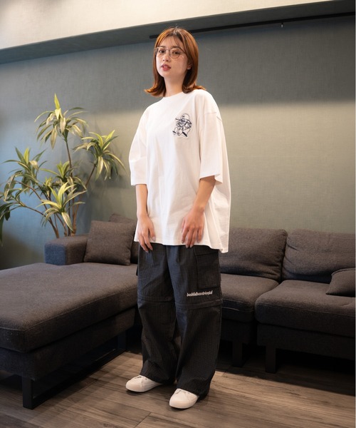 bashful base Oriental(バッシュフルベースオリエンタル)の「【bbO】オーバーサイズバッシュフルくんパッチT(Tシャツ/カットソー・メンズ・ホワイト/ライトグリーン/ブラック・MEDIUM/LARGE)」の13枚目の写真