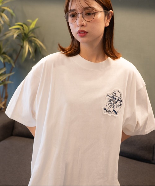 bashful base Oriental(バッシュフルベースオリエンタル)の「【bbO】オーバーサイズバッシュフルくんパッチT(Tシャツ/カットソー・メンズ・ホワイト/ライトグリーン/ブラック・MEDIUM/LARGE)」の7枚目の写真