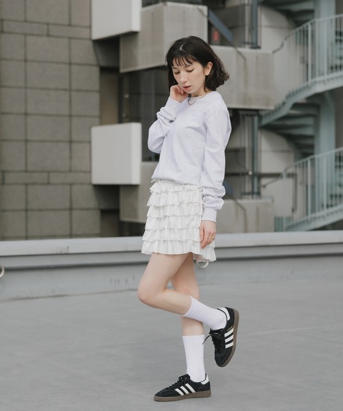 adidas ネイビー 再構築　リメイク　ケーキスカート　韓国　y2k 古着 jn8309_l.jpg