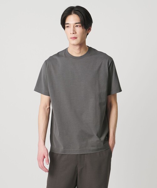 UNITED ARROWS（ユナイテッドアローズ）の「ALBINI アルビニ シルケット テンジク Tシャツ　抗菌防臭（Tシャツ/カットソー・メンズ・ダークグレー/ライトピンク/ブラック/ネイビー/ライム/ダークブラウン/ホワイト・L/XL/M/S）」の4枚目の写真