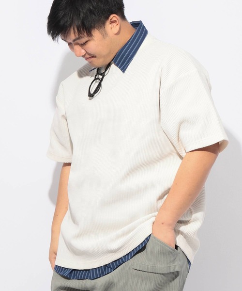 B&T CLUB(ビーティークラブ)の「Tシャツ 半袖 メンズ 大きいサイズ SOLOTEX ストレッチ ヘビーワッフル クルーネック カットソー B&T CLUB (ビーアンドティークラブ)(Tシャツ/カットソー・メンズ・ブラック/ホワイト・X3(6L~7L)/X2(4L~5L)/X1(3L~4L))」の20枚目の写真