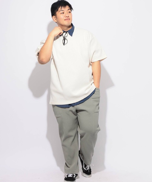 B&T CLUB(ビーティークラブ)の「Tシャツ 半袖 メンズ 大きいサイズ SOLOTEX ストレッチ ヘビーワッフル クルーネック カットソー B&T CLUB (ビーアンドティークラブ)(Tシャツ/カットソー・メンズ・ブラック/ホワイト・X3(6L~7L)/X2(4L~5L)/X1(3L~4L))」の15枚目の写真