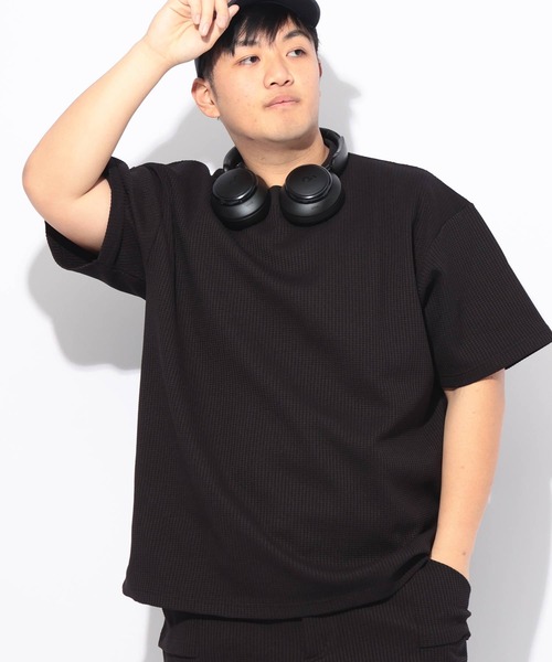 B&T CLUB(ビーティークラブ)の「Tシャツ 半袖 メンズ 大きいサイズ SOLOTEX ストレッチ ヘビーワッフル クルーネック カットソー B&T CLUB (ビーアンドティークラブ)(Tシャツ/カットソー・メンズ・ブラック/ホワイト・X3(6L~7L)/X2(4L~5L)/X1(3L~4L))」の21枚目の写真
