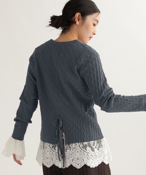 studio CLIP(スタディオクリップ)の「【daily CLIP】切り替えリンクスカーディガン(カーディガン/ボレロ・レディース・チャコール/アイボリー/スカイブルー・FREE)」の5枚目の写真
