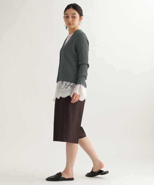 studio CLIP(スタディオクリップ)の「【daily CLIP】切り替えリンクスカーディガン(カーディガン/ボレロ・レディース・チャコール/アイボリー/スカイブルー・FREE)」の8枚目の写真