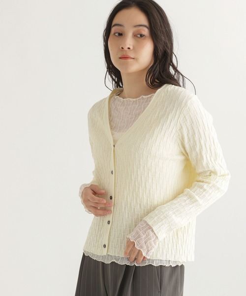 studio CLIP(スタディオクリップ)の「【daily CLIP】切り替えリンクスカーディガン(カーディガン/ボレロ・レディース・チャコール/アイボリー/スカイブルー・FREE)」の10枚目の写真