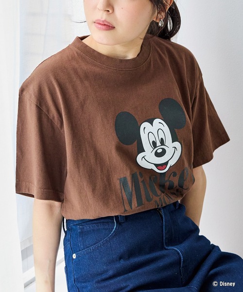 GOOD ROCK SPEED(グッドロックスピード)の「【GOOD ROCK SPEED】MICKEY / ミッキーマウス / プリントTEE(Tシャツ/カットソー・レディース・ホワイト/ブラウン・F)」の12枚目の写真