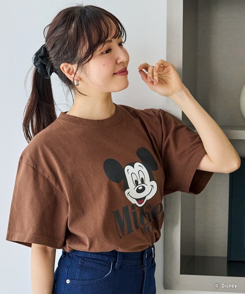 GOOD ROCK SPEED(グッドロックスピード)の「【GOOD ROCK SPEED】MICKEY / ミッキーマウス / プリントTEE(Tシャツ/カットソー・レディース・ホワイト/ブラウン・F)」の13枚目の写真