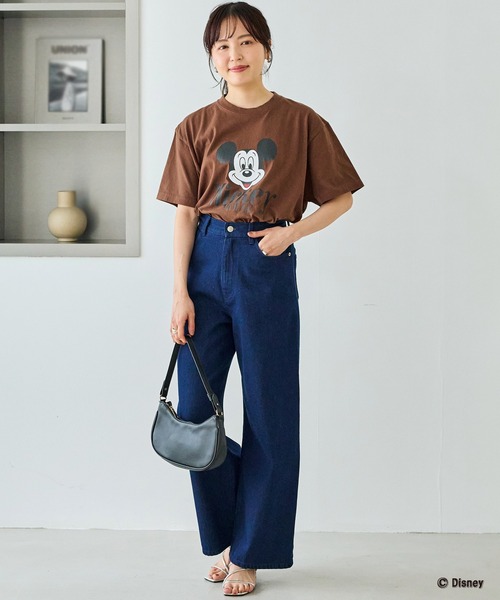 GOOD ROCK SPEED(グッドロックスピード)の「【GOOD ROCK SPEED】MICKEY / ミッキーマウス / プリントTEE(Tシャツ/カットソー・レディース・ホワイト/ブラウン・F)」の19枚目の写真