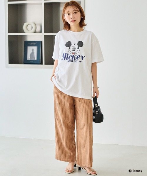 GOOD ROCK SPEED(グッドロックスピード)の「【GOOD ROCK SPEED】MICKEY / ミッキーマウス / プリントTEE(Tシャツ/カットソー・レディース・ホワイト/ブラウン・F)」の8枚目の写真