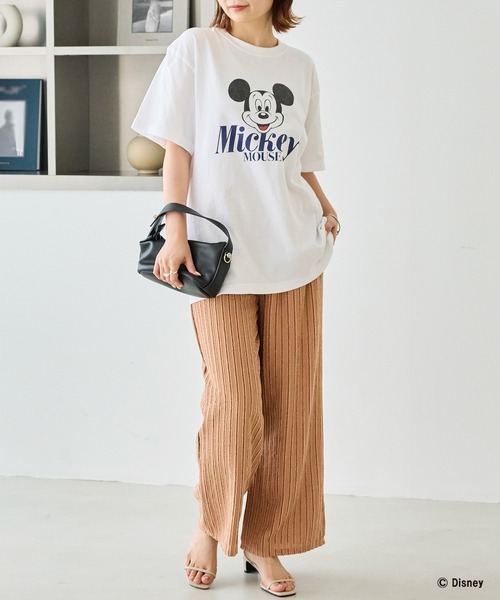 GOOD ROCK SPEED(グッドロックスピード)の「【GOOD ROCK SPEED】MICKEY / ミッキーマウス / プリントTEE(Tシャツ/カットソー・レディース・ホワイト/ブラウン・F)」の9枚目の写真
