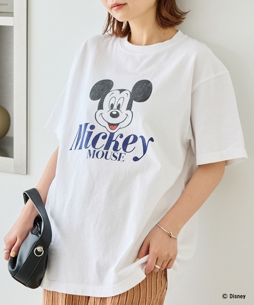 GOOD ROCK SPEED(グッドロックスピード)の「【GOOD ROCK SPEED】MICKEY / ミッキーマウス / プリントTEE(Tシャツ/カットソー・レディース・ホワイト/ブラウン・F)」の3枚目の写真