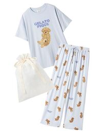 gelato pique（ジェラートピケ）の「【ラッピング済み】ドッグワンポイントTシャツ&ロングパンツSET（ルームウェア/パジャマ）」