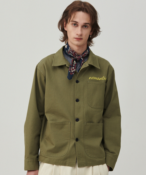 Beyond Closet(-)の「ノーマンティック ウォッシュドヘリンボーンツイルポケットジャケットオリーブ(デニムジャケット・メンズ・その他・MEDIUM/SMALL)」の1枚目の写真