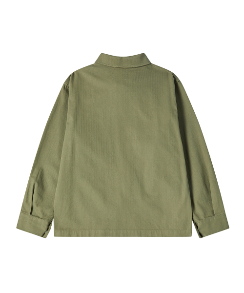 Beyond Closet(-)の「ノーマンティック ウォッシュドヘリンボーンツイルポケットジャケットオリーブ(デニムジャケット・メンズ・その他・MEDIUM/SMALL)」の3枚目の写真