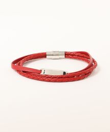 MONOCHROME（モノクローム）の「ステンレスプレート 3連レザーブレスレット（ブレスレット）」