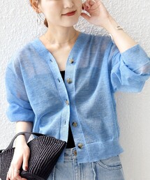 セール】〈手洗い可能〉サガラ ワッペン レタード カーディガン