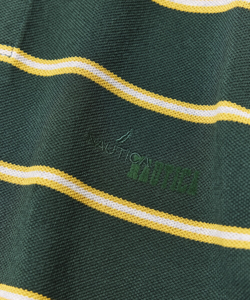 NAUTICA(ノーティカ)の「NAUTICA/ノーティカ ビッグシルエット ボーダー ポロシャツ ショートスリーブ(ポロシャツ・メンズ・ブラック/チャコールグレー/ブラウン/ホワイト/グリーン・MEDIUM/LARGE/X-LARGE)」の7枚目の写真