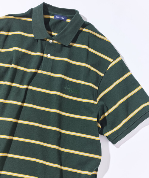 NAUTICA(ノーティカ)の「NAUTICA/ノーティカ ビッグシルエット ボーダー ポロシャツ ショートスリーブ(ポロシャツ・メンズ・ブラック/チャコールグレー/ブラウン/ホワイト/グリーン・MEDIUM/LARGE/X-LARGE)」の8枚目の写真
