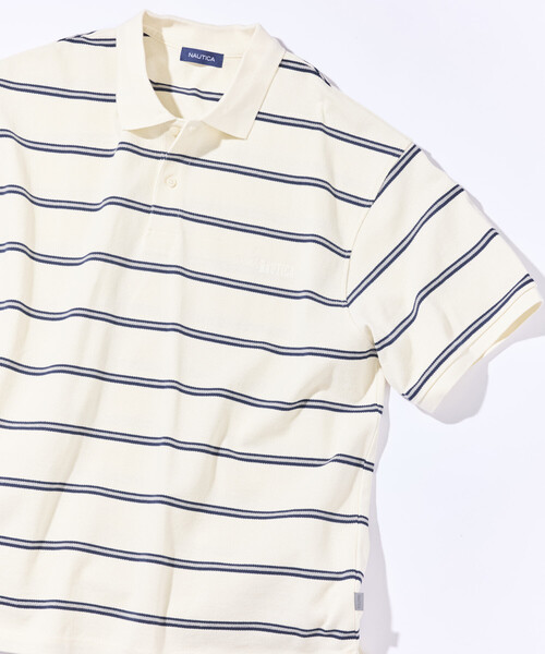 NAUTICA(ノーティカ)の「NAUTICA/ノーティカ ビッグシルエット ボーダー ポロシャツ ショートスリーブ(ポロシャツ・メンズ・ブラック/チャコールグレー/ブラウン/ホワイト/グリーン・MEDIUM/LARGE/X-LARGE)」の13枚目の写真