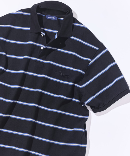 NAUTICA(ノーティカ)の「NAUTICA/ノーティカ ビッグシルエット ボーダー ポロシャツ ショートスリーブ(ポロシャツ・メンズ・ブラック/チャコールグレー/ブラウン/ホワイト/グリーン・MEDIUM/LARGE/X-LARGE)」の16枚目の写真