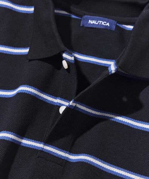 NAUTICA(ノーティカ)の「NAUTICA/ノーティカ ビッグシルエット ボーダー ポロシャツ ショートスリーブ(ポロシャツ・メンズ・ブラック/チャコールグレー/ブラウン/ホワイト/グリーン・MEDIUM/LARGE/X-LARGE)」の18枚目の写真