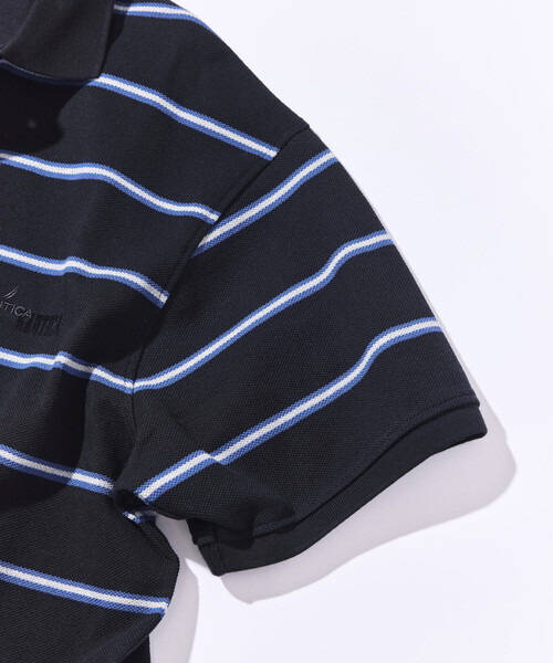 NAUTICA(ノーティカ)の「NAUTICA/ノーティカ ビッグシルエット ボーダー ポロシャツ ショートスリーブ(ポロシャツ・メンズ・ブラック/チャコールグレー/ブラウン/ホワイト/グリーン・MEDIUM/LARGE/X-LARGE)」の21枚目の写真