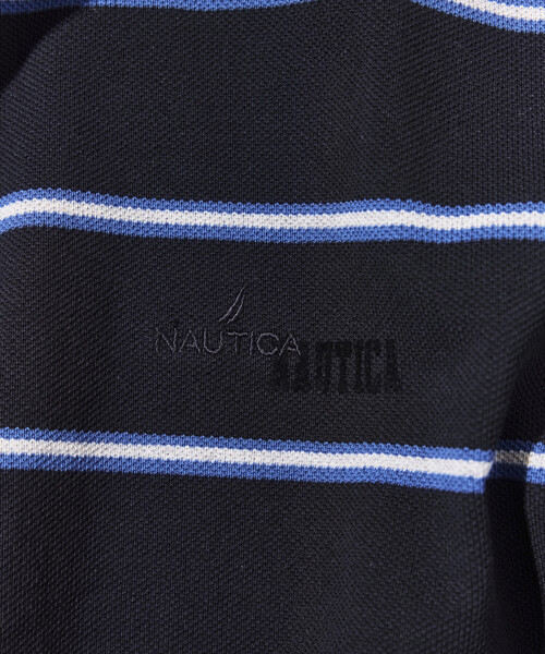 NAUTICA(ノーティカ)の「NAUTICA/ノーティカ ビッグシルエット ボーダー ポロシャツ ショートスリーブ(ポロシャツ・メンズ・ブラック/チャコールグレー/ブラウン/ホワイト/グリーン・MEDIUM/LARGE/X-LARGE)」の9枚目の写真