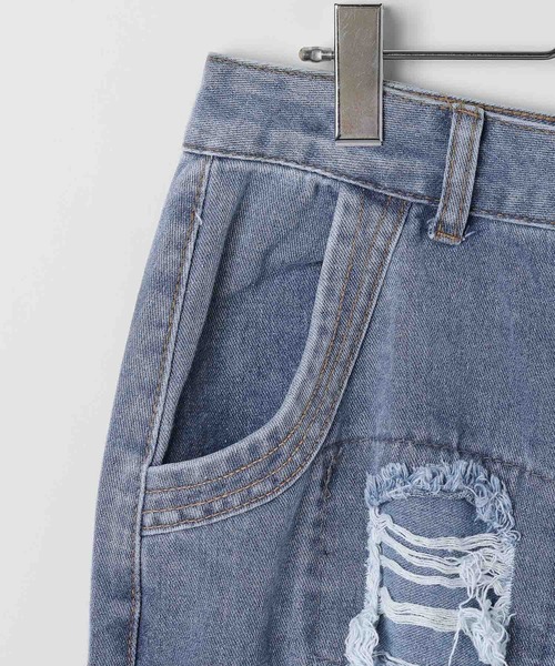 LAND MUSEUM（ランドミュージアム）の「LAND MUSEUM／クラッシュデニムショーツ（デニムパンツ・メンズ・ブルー・MEDIUM/LARGE）」の7枚目の写真