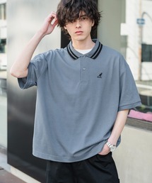KANGOL（カンゴール）の「新色追加 KANGOL カンゴール 別注コラボ 接触冷感 オーバーサイズ鹿の子ワンポイントロゴ刺繍半袖ポロシャツ（ポロシャツ）」