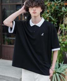 KANGOL（カンゴール）の「新色追加 KANGOL カンゴール 別注コラボ 接触冷感 オーバーサイズ鹿の子ワンポイントロゴ刺繍半袖ポロシャツ（ポロシャツ）」