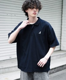 KANGOL（カンゴール）の「新色追加 KANGOL カンゴール 別注コラボ 接触冷感 オーバーサイズ鹿の子ワンポイントロゴ刺繍半袖ポロシャツ（ポロシャツ・メンズ）」
