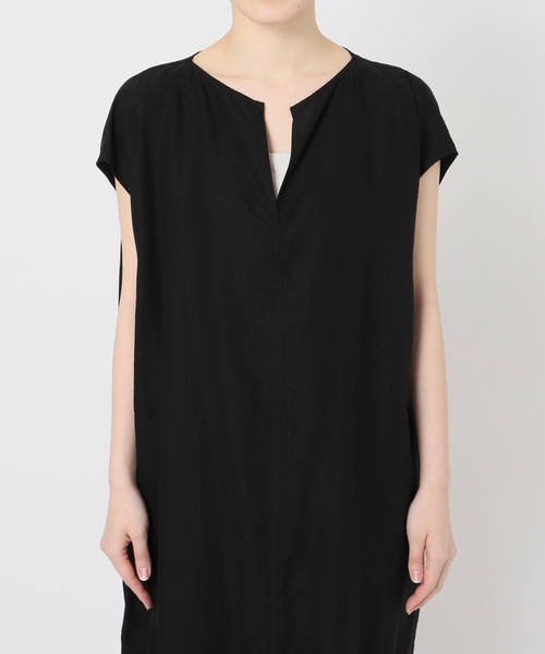 FRAMeWORK（フレームワーク）の「≪洗濯機洗い可 / 追加≫フィブリルポプリンサックDRESS（ワンピース・レディース・ブラック/カーキ/ブラウン・36/38）」の4枚目の写真