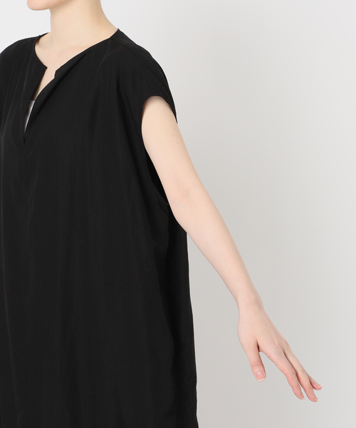 FRAMeWORK（フレームワーク）の「≪洗濯機洗い可 / 追加≫フィブリルポプリンサックDRESS（ワンピース・レディース・ブラック/カーキ/ブラウン・36/38）」の6枚目の写真