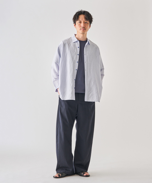 nomiamo（ノミアモ）の「nomiamo (ノミアモ) 別注 スヴィンコットン クルーネック Tシャツ（Tシャツ/カットソー・メンズ・カーキ/ホワイト/グレー/チャコールグレー・2/3/4）」の10枚目の写真