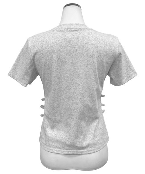 FOLLOWIN(フォロウィン)の「バックレースアップ 2WAYフィットTシャツ(Tシャツ/カットソー・レディース・グレー/ブラック/ホワイト・FREE)」の7枚目の写真