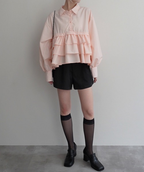 Rashik(ラシク)の「【Rashik】ティアードフリルシャツ(シャツ/ブラウス・レディース・ライトイエロー/ブラウン/ピンク/イエロー/ライトピンク/ブルー・FREE)」の12枚目の写真