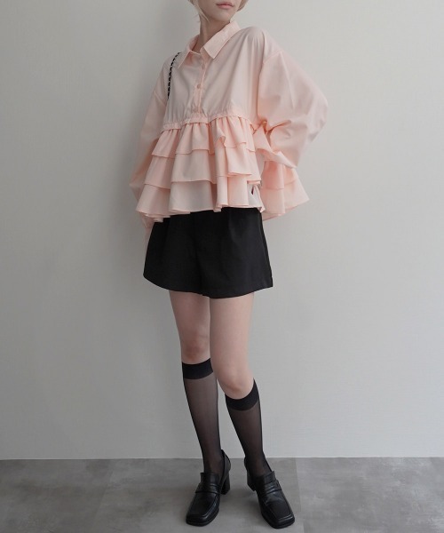 Rashik(ラシク)の「【Rashik】ティアードフリルシャツ(シャツ/ブラウス・レディース・ライトイエロー/ブラウン/ピンク/イエロー/ライトピンク/ブルー・FREE)」の13枚目の写真