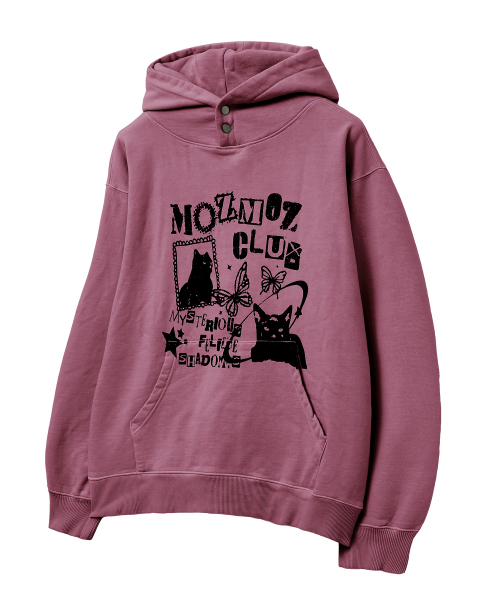 MOZMOZ（モズモズ）の「テリー裏起毛ピグメントミステリーキャットオーバーサイズフードピンク（パーカー・レディース・その他・1/2/3）」の2枚目の写真