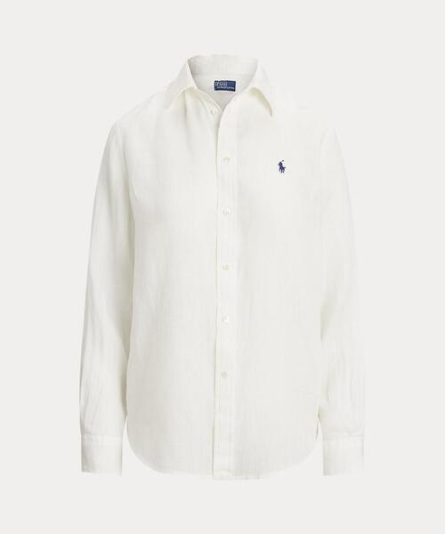 Ralph Lauren ホワイトリネンシャツ　ラルフローレン クラシック フィット リネン シャツ（シャツ/ブラウス）｜POLO RALPH