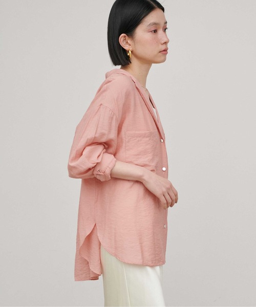 LARUTA（ラルータ）の「【LARUTA】［Web限定カラー有り］Wポケットとろみシャツ（シャツ/ブラウス・レディース・ピンク/グレー/ブルー/オフホワイト・MEDIUM）」の4枚目の写真