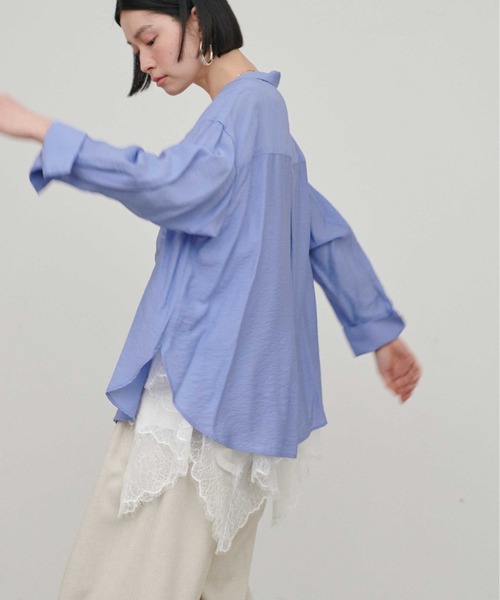LARUTA（ラルータ）の「【LARUTA】［Web限定カラー有り］Wポケットとろみシャツ（シャツ/ブラウス・レディース・ピンク/グレー/ブルー/オフホワイト・MEDIUM）」の16枚目の写真