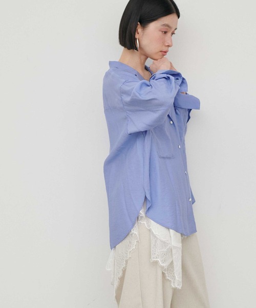 LARUTA（ラルータ）の「【LARUTA】［Web限定カラー有り］Wポケットとろみシャツ（シャツ/ブラウス・レディース・ピンク/グレー/ブルー/オフホワイト・MEDIUM）」の18枚目の写真