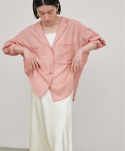 LARUTA（ラルータ）の「【LARUTA】［Web限定カラー有り］Wポケットとろみシャツ（シャツ/ブラウス・レディース・ピンク/グレー/ブルー/オフホワイト・MEDIUM）」の20枚目の写真