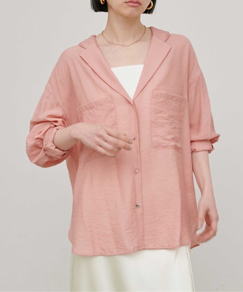 LARUTA（ラルータ）の「【LARUTA】［Web限定カラー有り］Wポケットとろみシャツ（シャツ/ブラウス・レディース・ピンク/グレー/ブルー/オフホワイト・MEDIUM）」の22枚目の写真