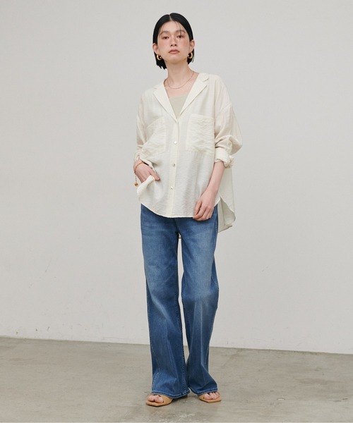 LARUTA（ラルータ）の「【LARUTA】［Web限定カラー有り］Wポケットとろみシャツ（シャツ/ブラウス・レディース・ピンク/グレー/ブルー/オフホワイト・MEDIUM）」の9枚目の写真