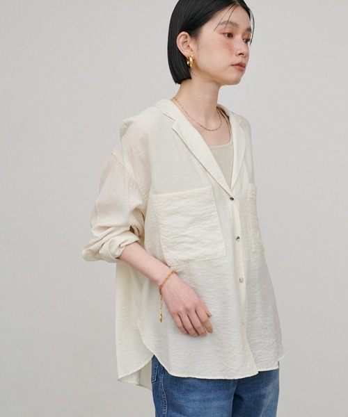 LARUTA（ラルータ）の「【LARUTA】［Web限定カラー有り］Wポケットとろみシャツ（シャツ/ブラウス・レディース・ピンク/グレー/ブルー/オフホワイト・MEDIUM）」の7枚目の写真
