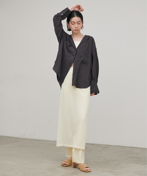 LARUTA（ラルータ）の「【LARUTA】［Web限定カラー有り］Wポケットとろみシャツ（シャツ/ブラウス・レディース・ピンク/グレー/ブルー/オフホワイト・MEDIUM）」の14枚目の写真